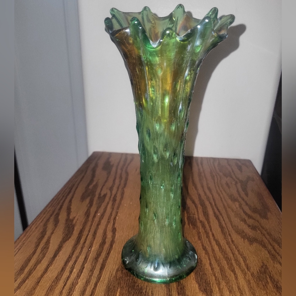 Antique Northwood Carnival Glass Tree Trunk Vase